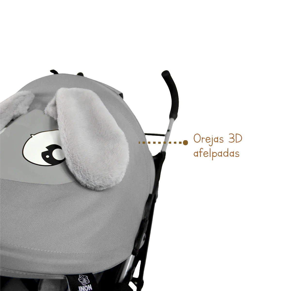 Carriola Para Bebe De Bastón Animada Noni Is-666 G Color Gris Chasis Negro
