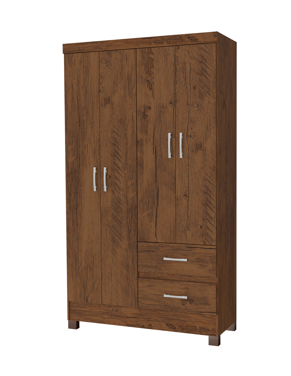 Ropero Closet Moderno Camelia 4 Puertas Y 2 Cajones Rustico