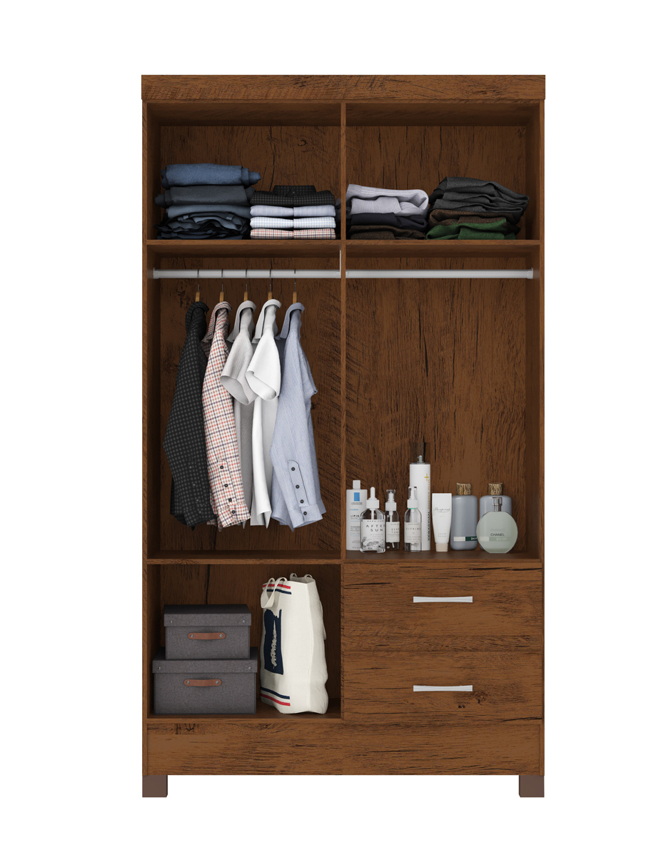 Ropero Closet Moderno Camelia 4 Puertas Y 2 Cajones Rustico