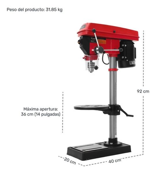 Taladro De Banco 3/4 Industrial Prensa 550w 12 Velocidades Gutstark Home
