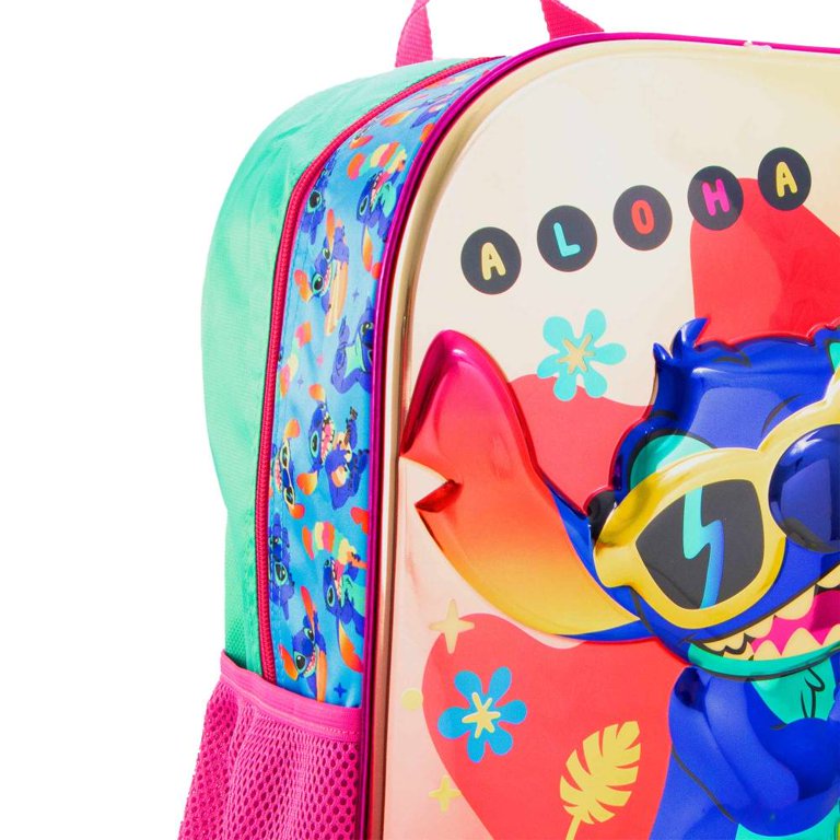 Mochila Escolar BackPack Ruz Stitch 3d Metálico