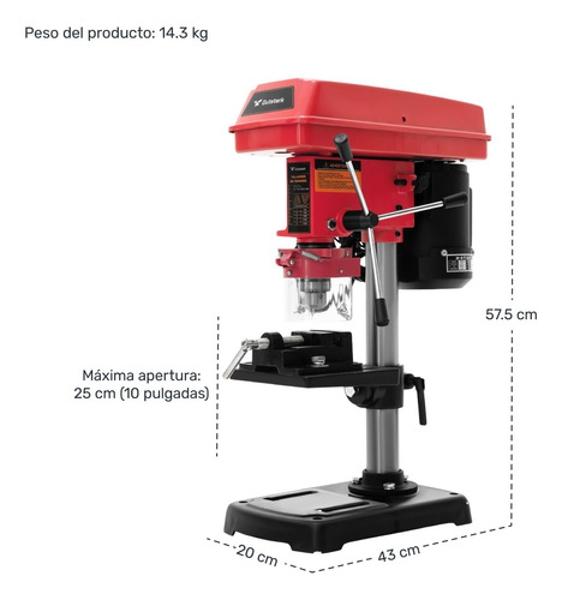 Taladro De Banco 1/2 Industrial Columna Prensa Piso 350w 1hp Gutstark Home