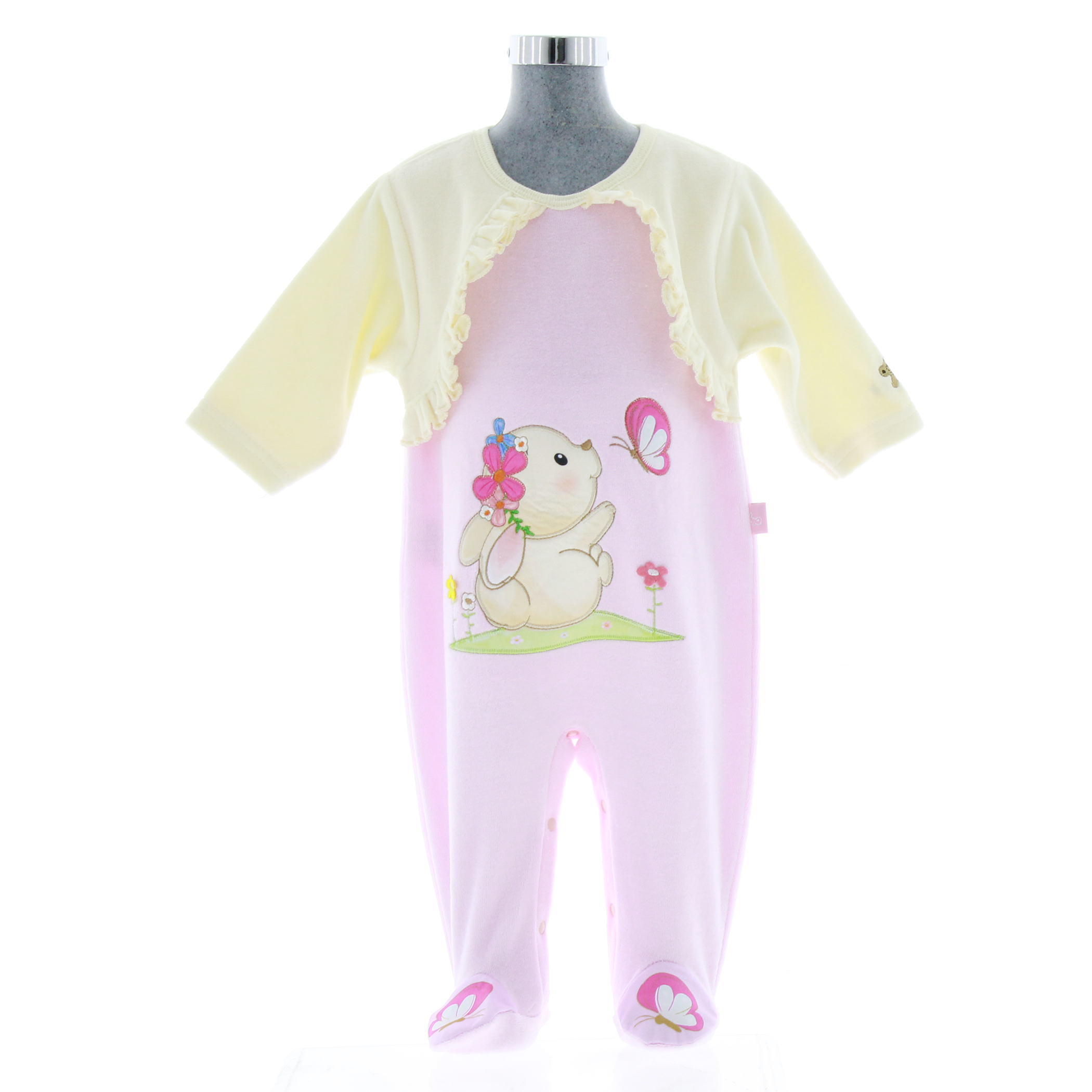 Mameluco para Bebé color Rosa y Amarillo 3882 0 a 10 meses.