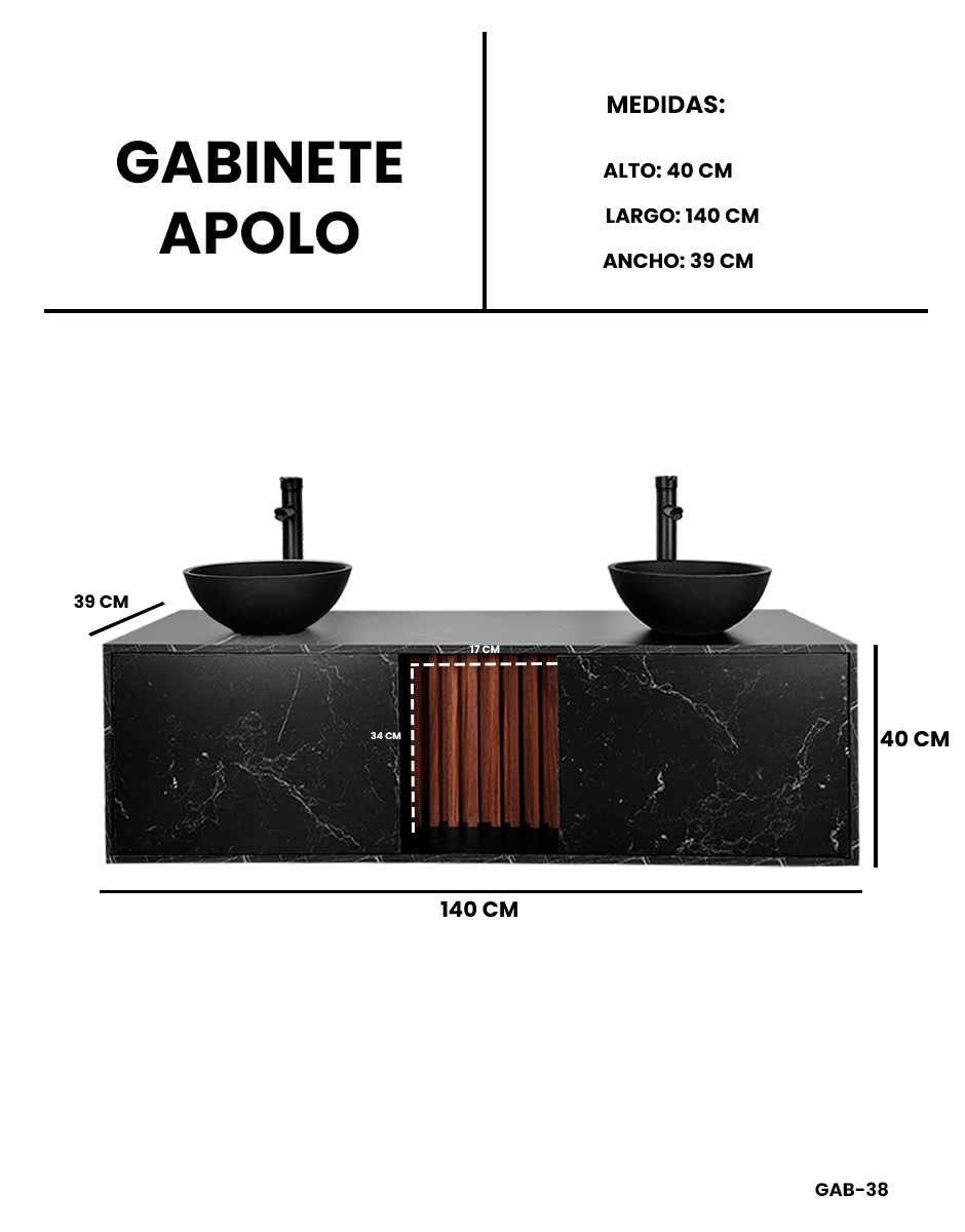 Mueble Para Baño APOLO Ovalin Y Monomando Dobles