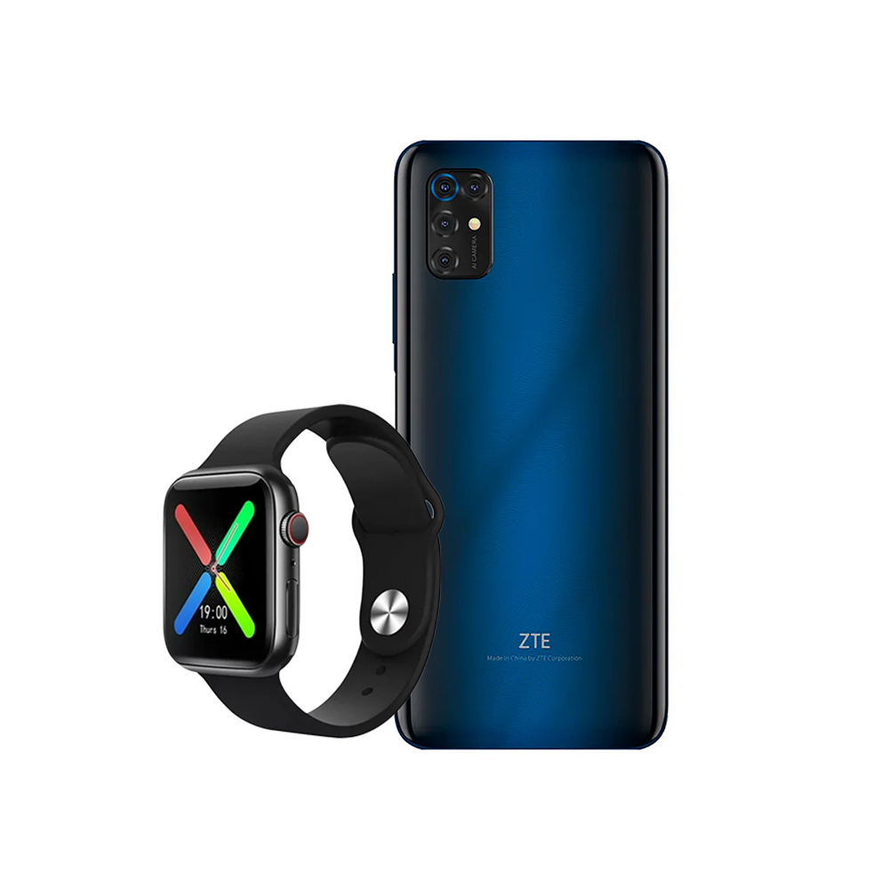 Celular Zte Blade V20 Smart 4 ram 128gb rom Azul Telcel con Smartwatch T500 Gratis