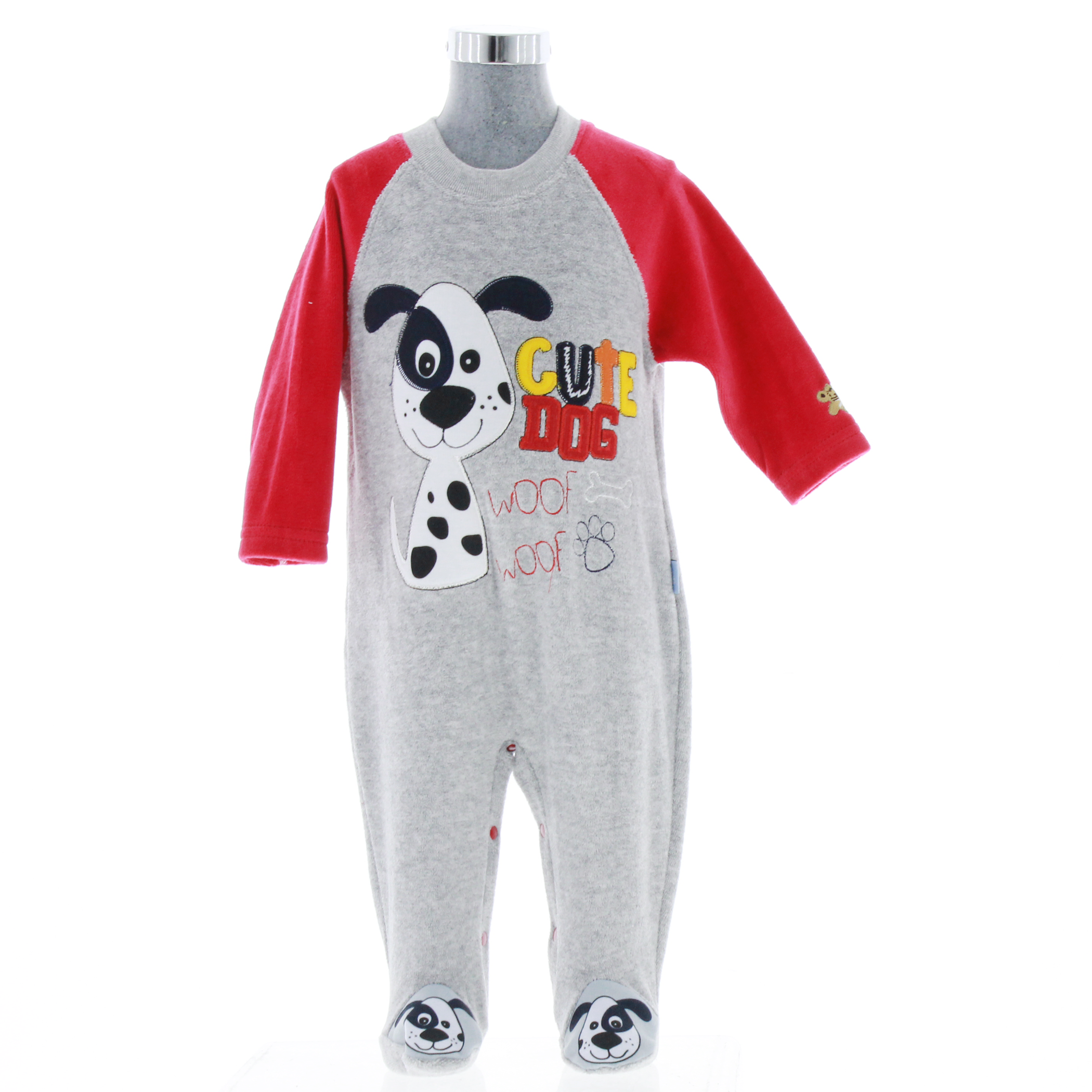 Mameluco para Bebé color Rojo y Gris 3886 0 a 7 meses.
