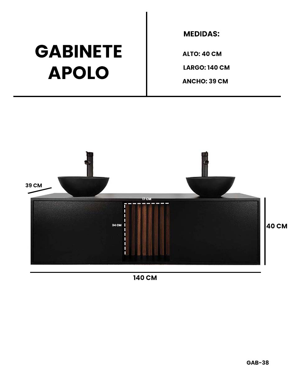 Mueble Para Baño APOLO Ovalin Y Monomando Dobles