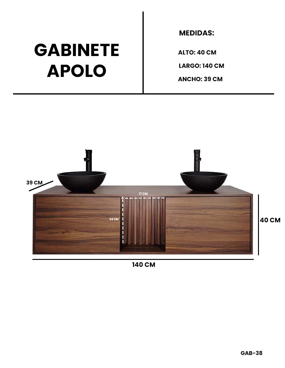 Mueble Para Baño APOLO Ovalin Y Monomando Dobles