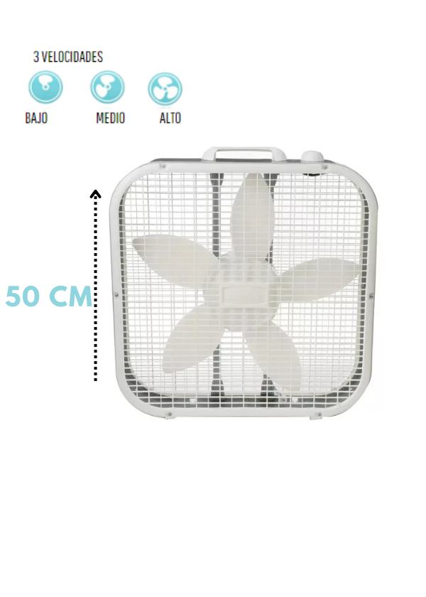 Ventilador de piso 50 cm con 3 velocidades silenciosas