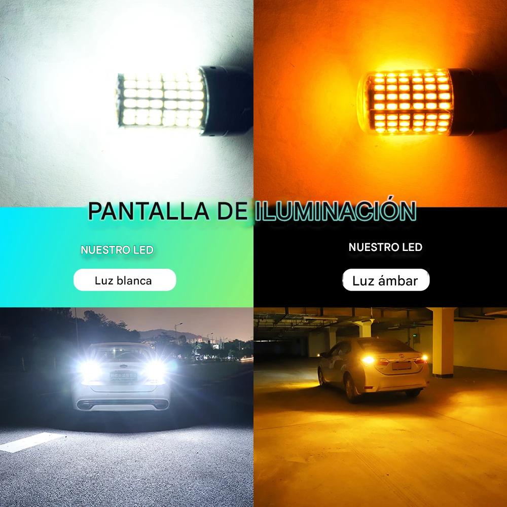 2 luces direccionales Ambar foco señal 1156 BA15S P21W bombillas LED luz coche lámpara moto camion