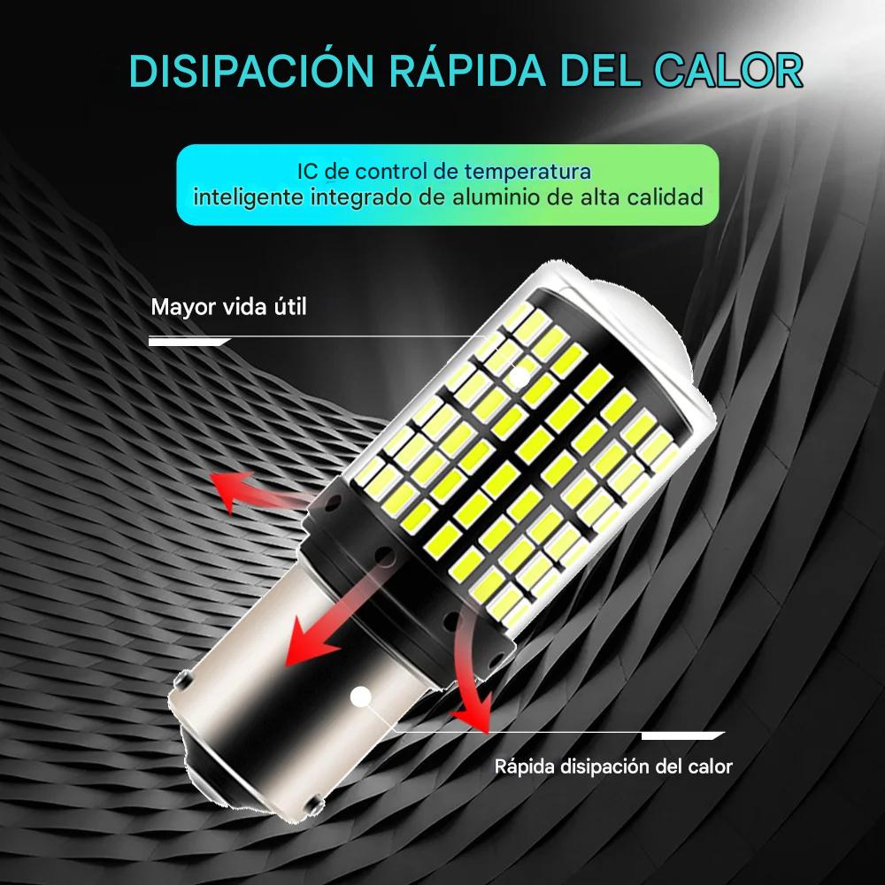 2 luces direccionales Ambar foco señal 1156 BA15S P21W bombillas LED luz coche lámpara moto camion
