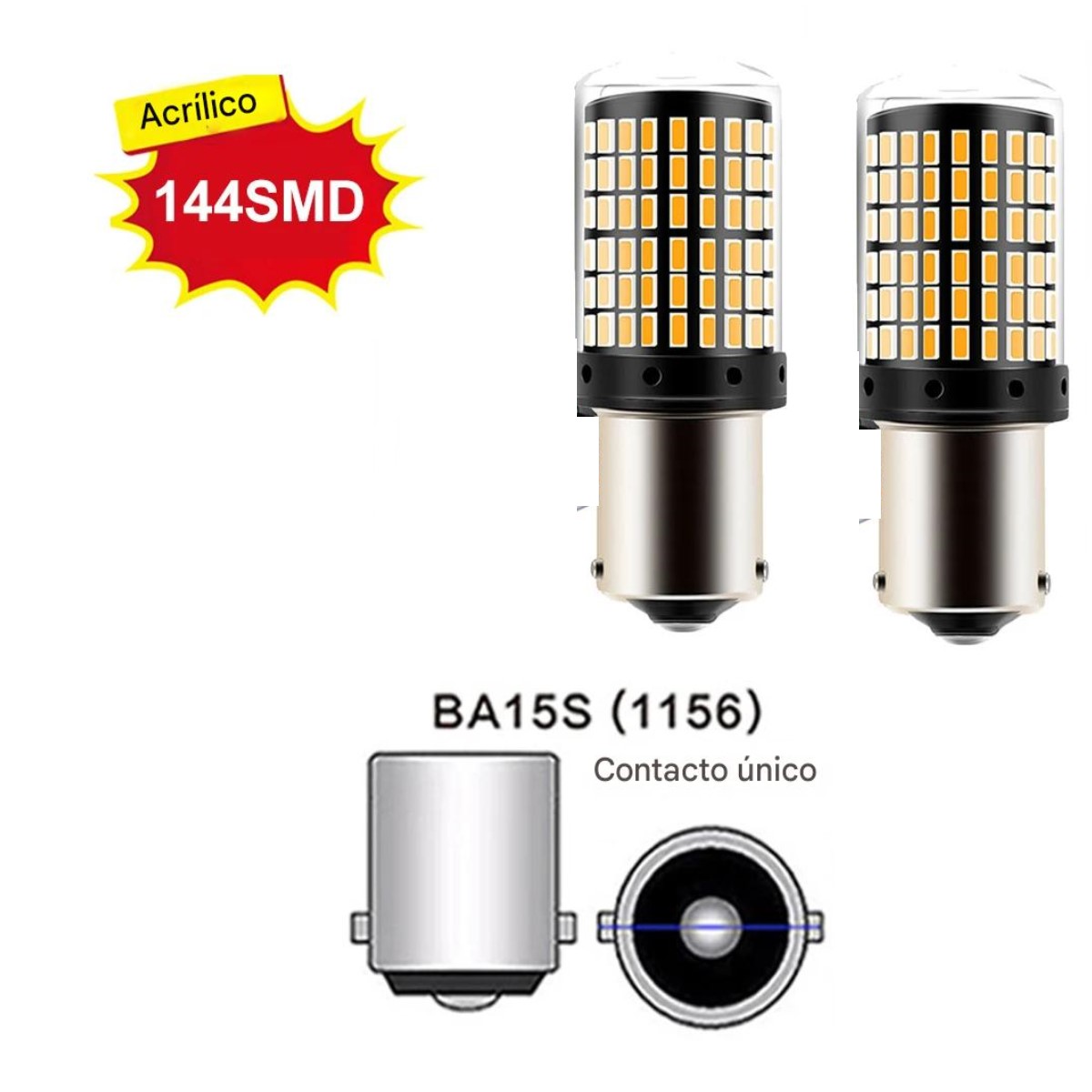 2 luces direccionales Ambar foco señal 1156 BA15S P21W bombillas LED luz coche lámpara moto camion