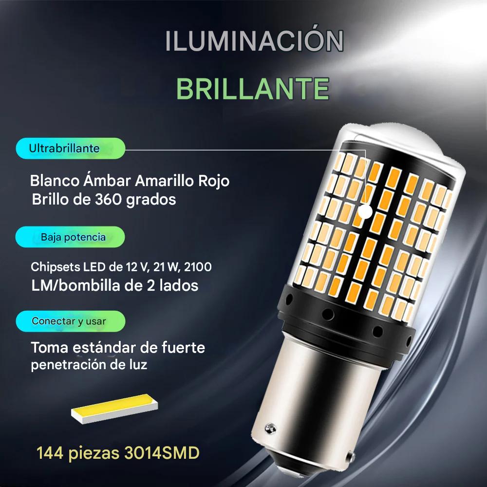 2 luces direccionales Ambar foco señal 1156 BA15S P21W bombillas LED luz coche lámpara moto camion