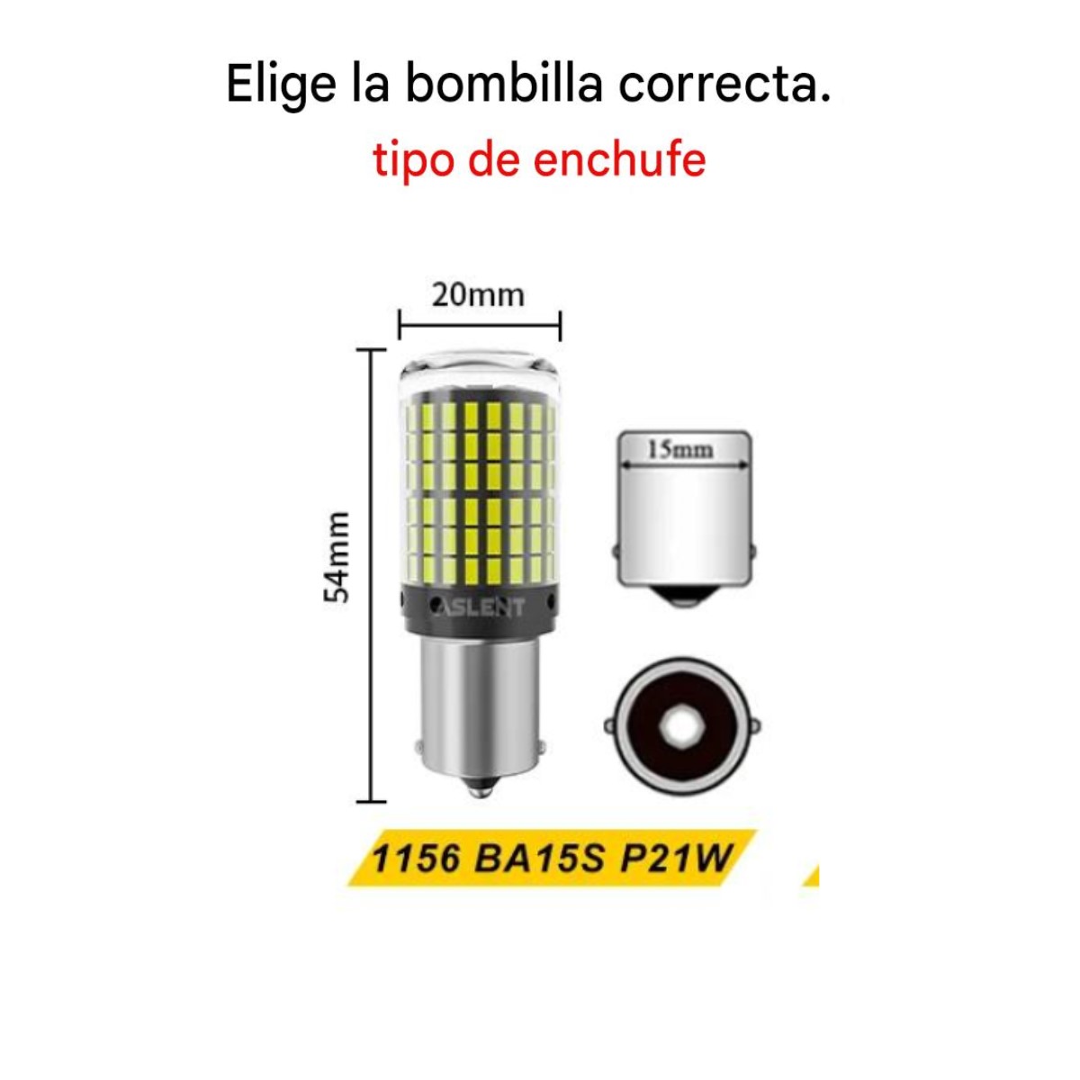2 luces direccionales Ambar foco señal 1156 BA15S P21W bombillas LED luz coche lámpara moto camion