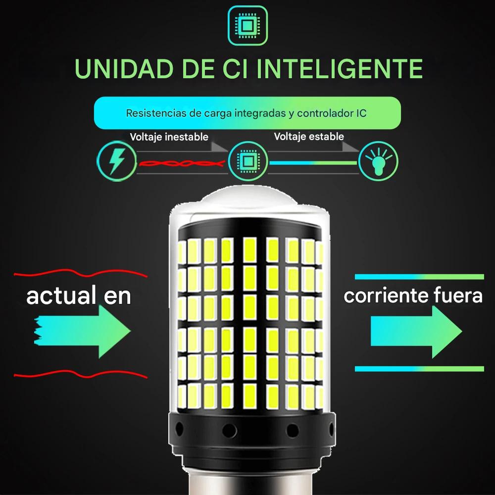 2 luces direccionales Ambar foco señal 1156 BA15S P21W bombillas LED luz coche lámpara moto camion