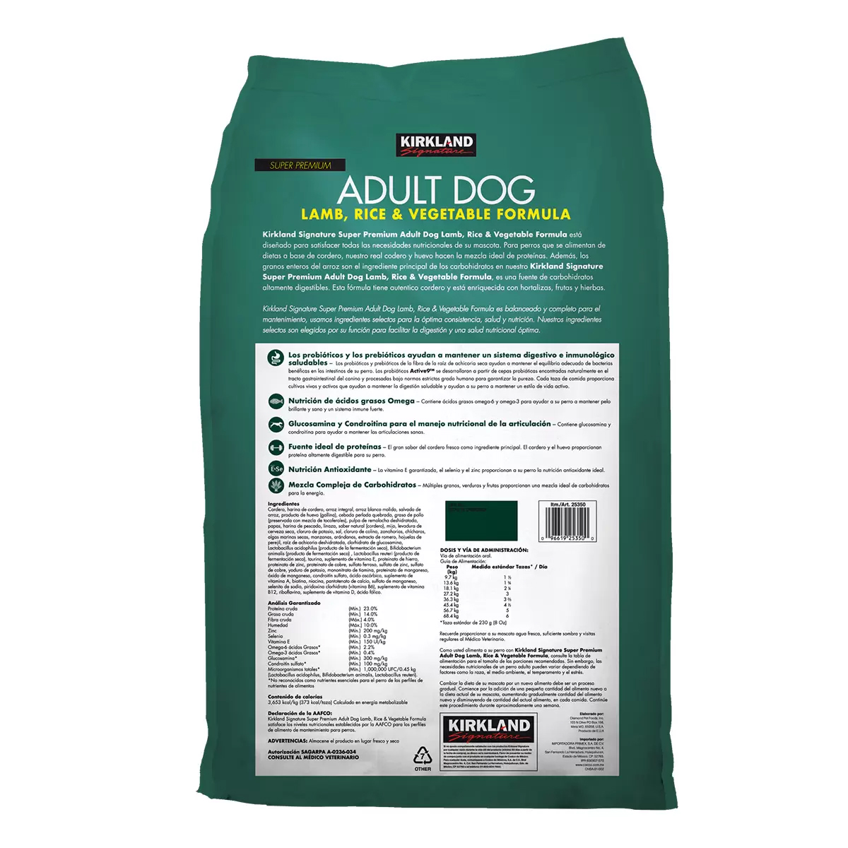 Alimento Para Perro Adulto Kirkland Super Premium 18.1kg