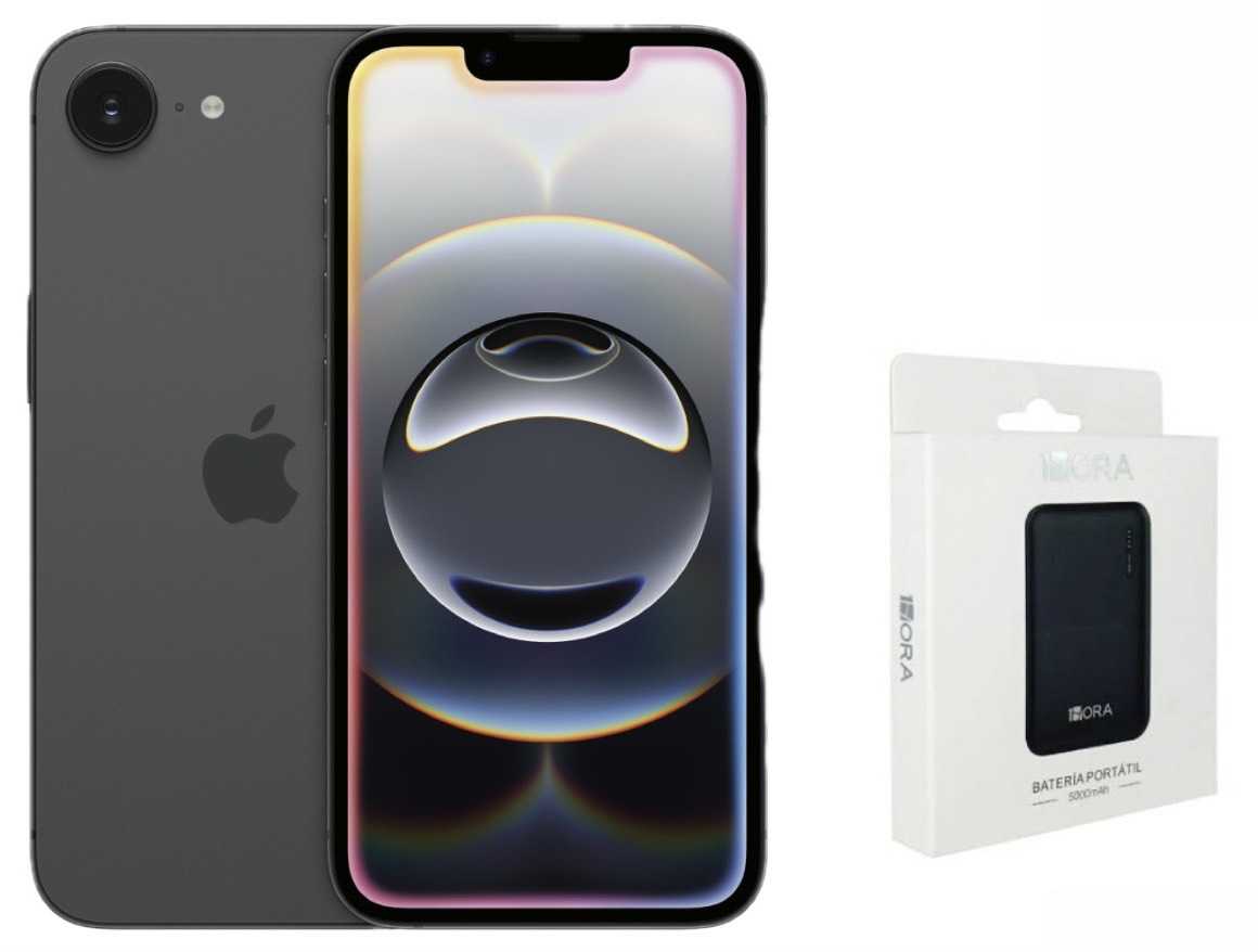 Apple iPhone 16e Negro Nuevo 128GB mas Batería Portátil