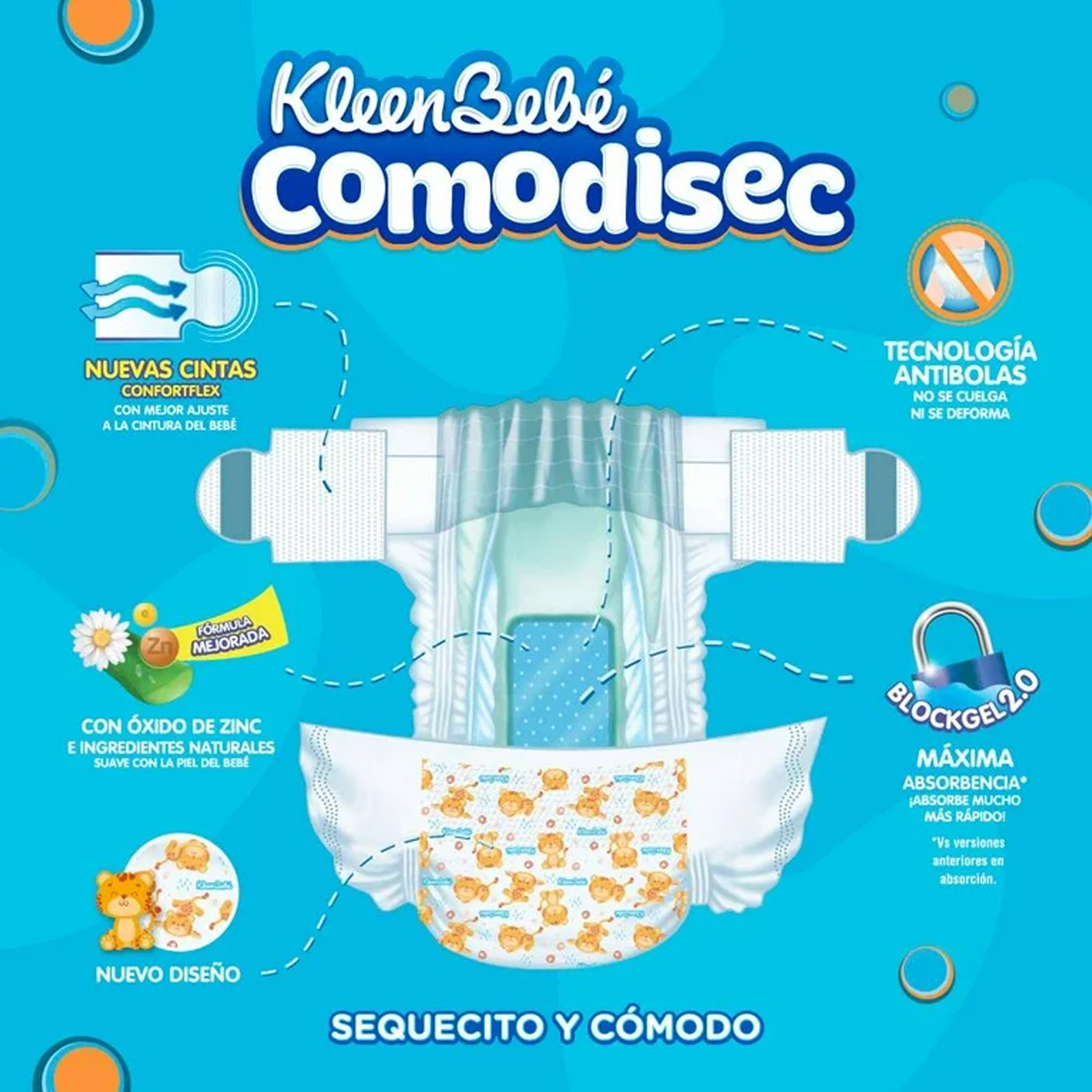 Pañal Kleen Bebé Comodisec Grande Etapa 4 120pz