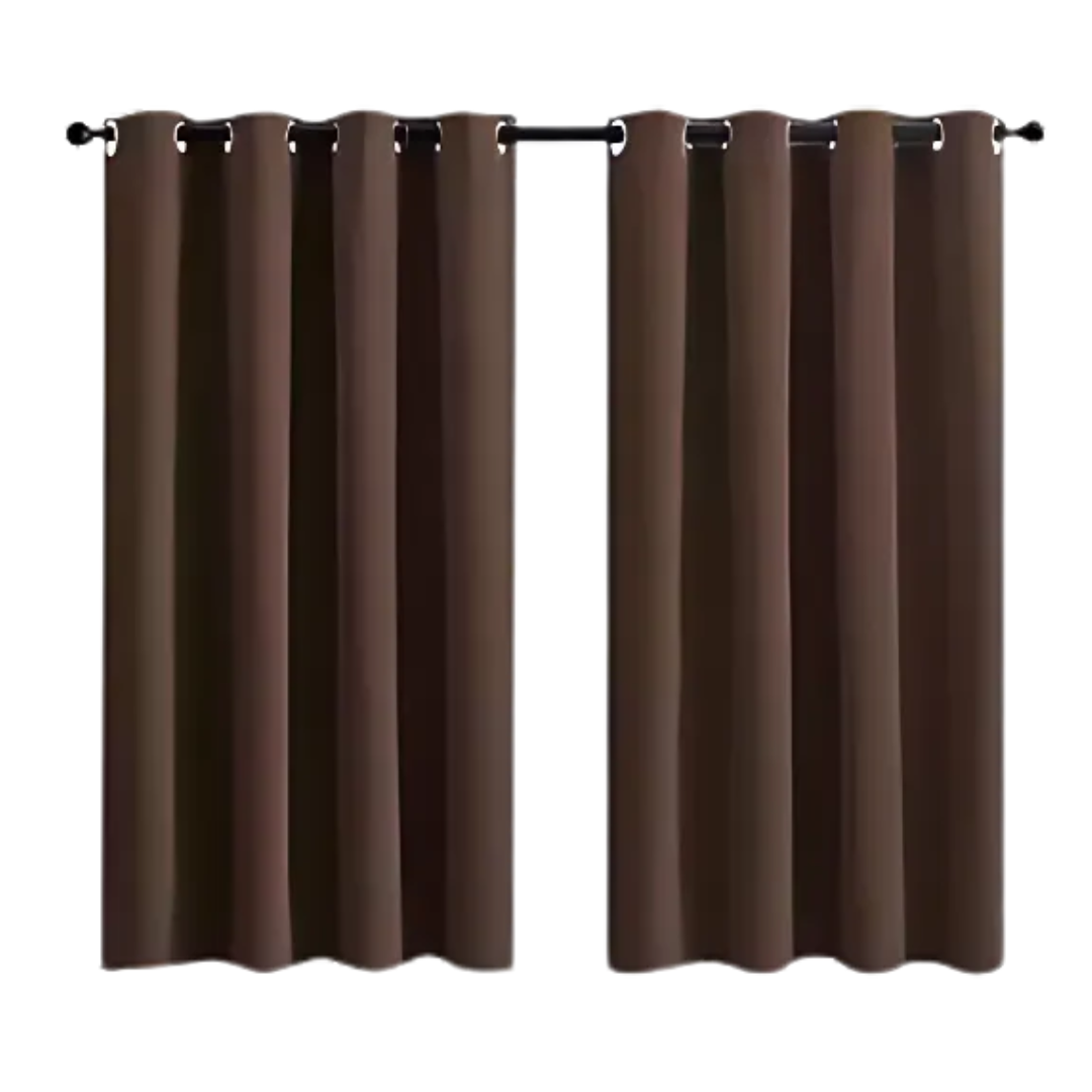 Cortina Blackout 2 Paneles Aislada Lino Premium 132 X 213 Chocolate