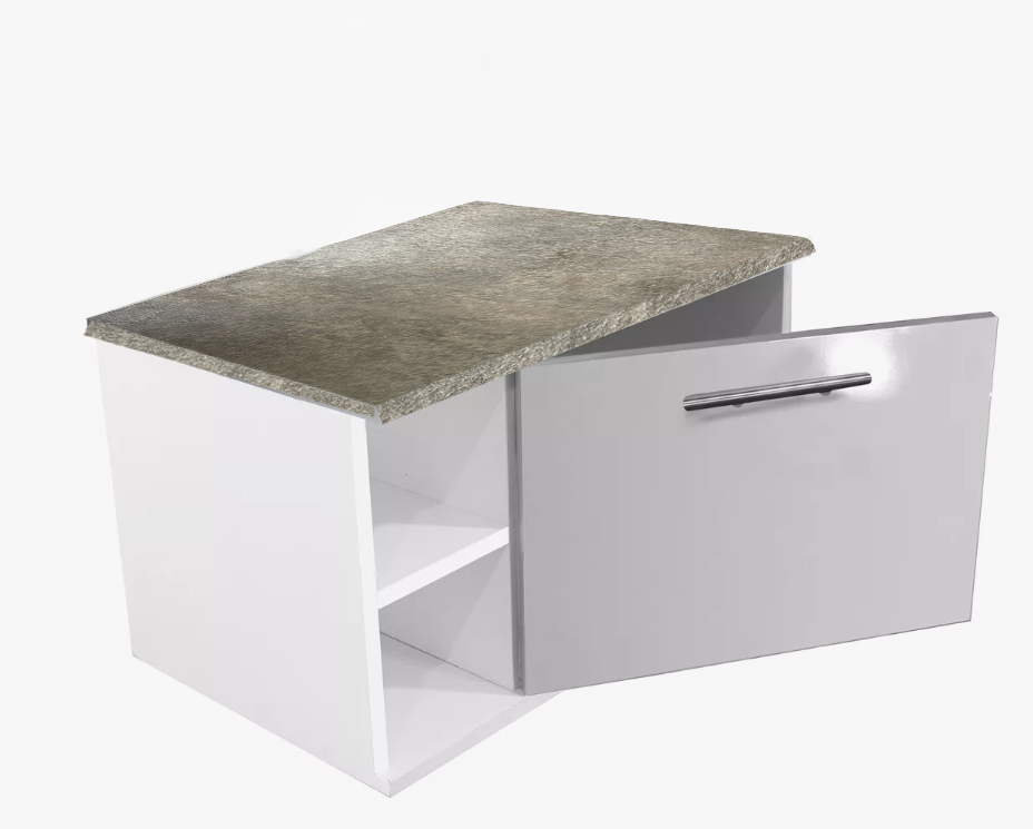 Gabinete Baño Moderno MDF Elegante Vinil Gris Minimalista