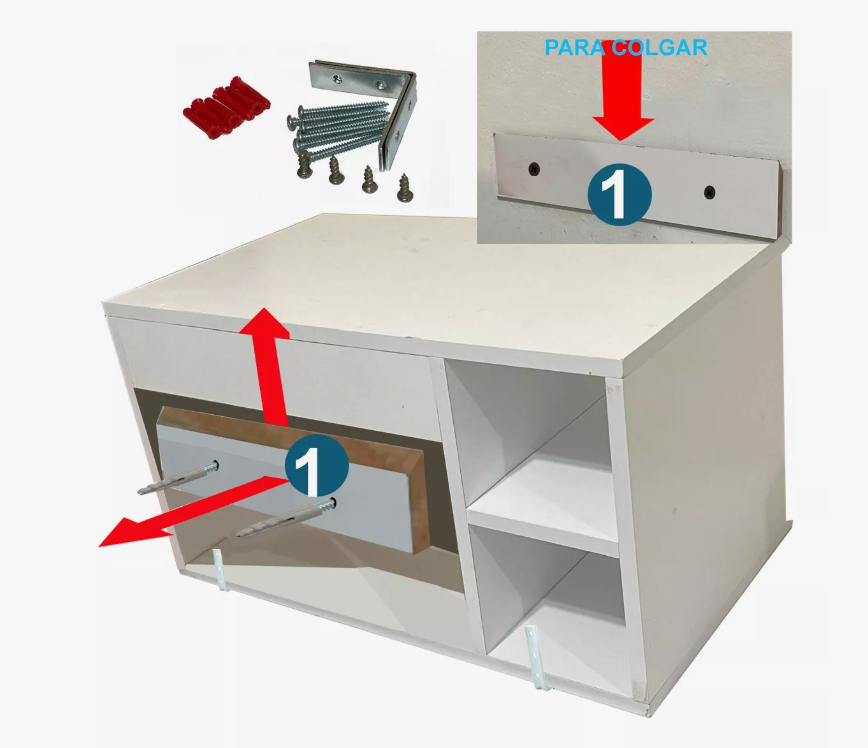 Gabinete Baño Moderno MDF Elegante Vinil Gris Minimalista