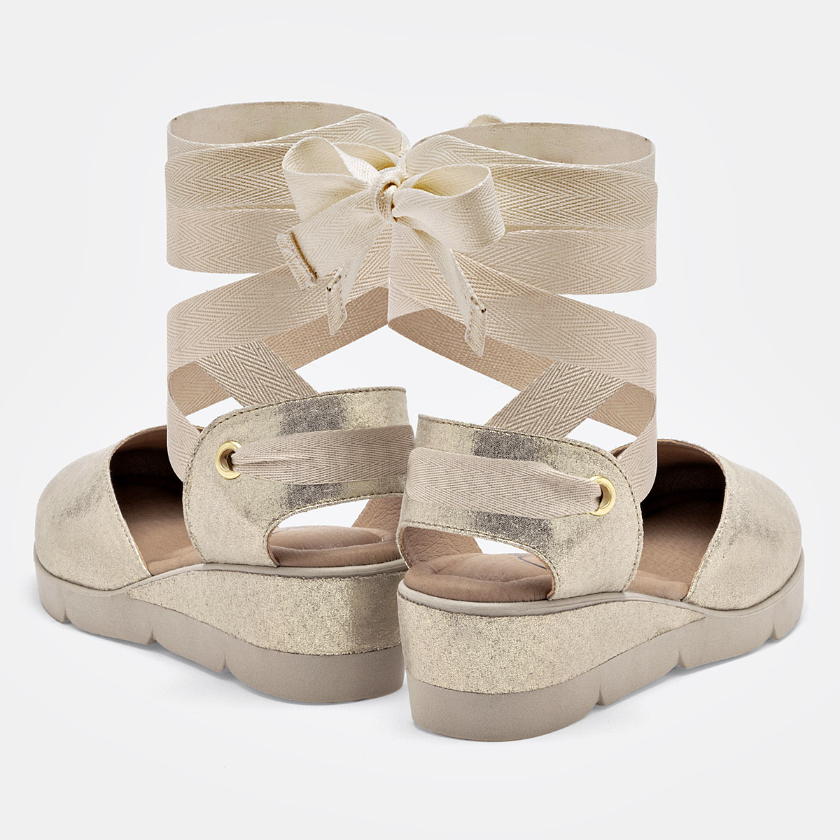 SANDALIA PLATAFORMA 4 CM ORO ROSA PARA MUJER COLOR ORO 20045