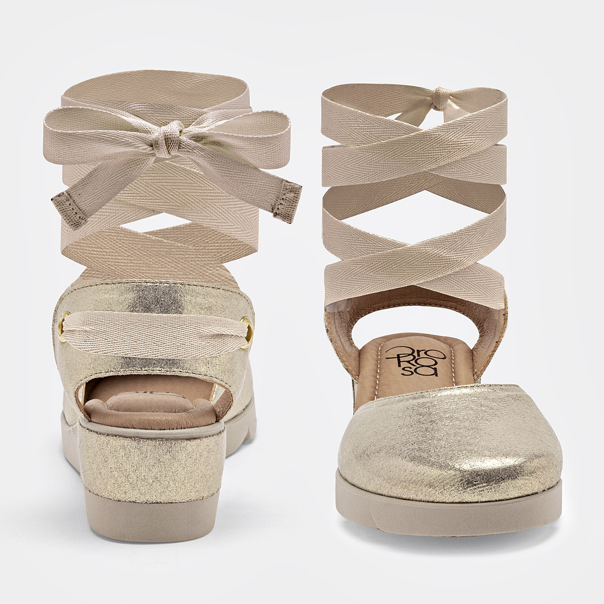 SANDALIA PLATAFORMA 4 CM ORO ROSA PARA MUJER COLOR ORO 20045