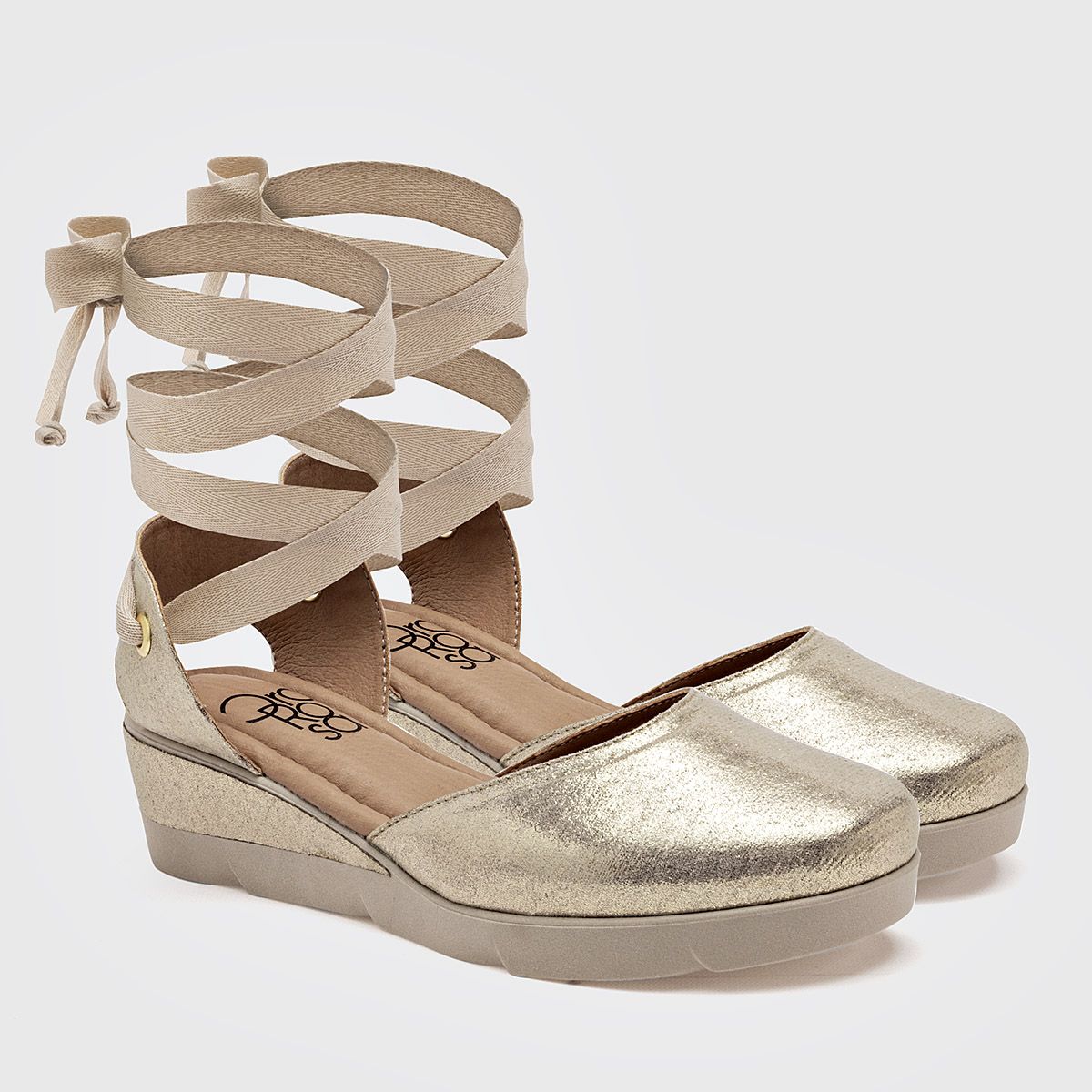 SANDALIA PLATAFORMA 4 CM ORO ROSA PARA MUJER COLOR ORO 20045