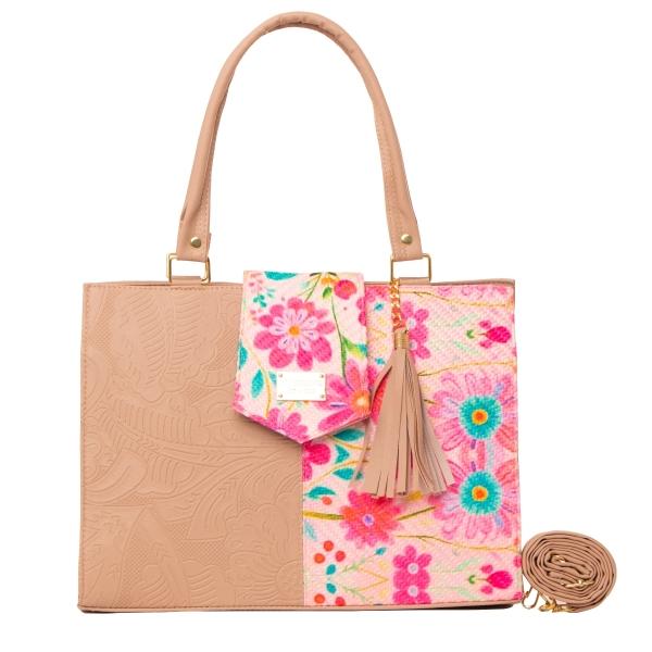 Bolso Yute De Mujer FANA Deva Color Maquillaje Bonita Vende, M3909!!