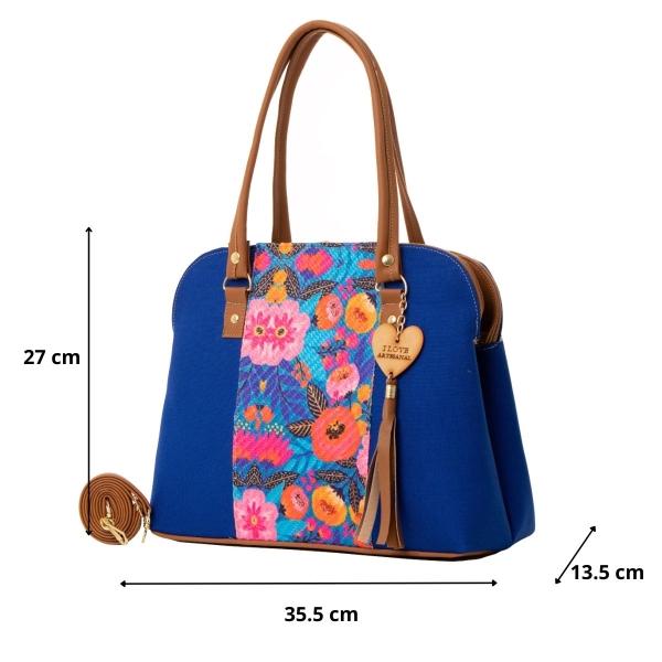 Bolso Yute Para Dama FANA Ember Color Azul Rey Con Asas Llévatela, M3937!!