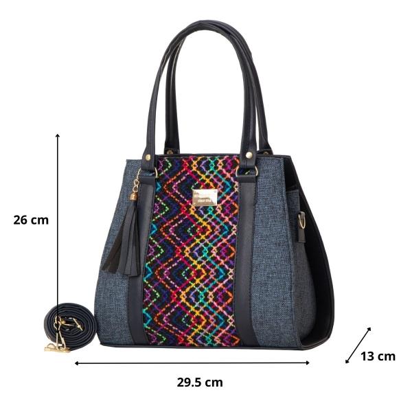 Bolso Yute De Mujer FANA Fauna Color Azul Marino Lúcela Llévatela, M3993!!