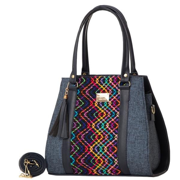 Bolso Yute De Mujer FANA Fauna Color Azul Marino Lúcela Llévatela, M3993!!