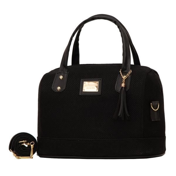 Bolsa Yute Para Dama FANA Jordin Color Negro Con Asas Regálala, M4030!!