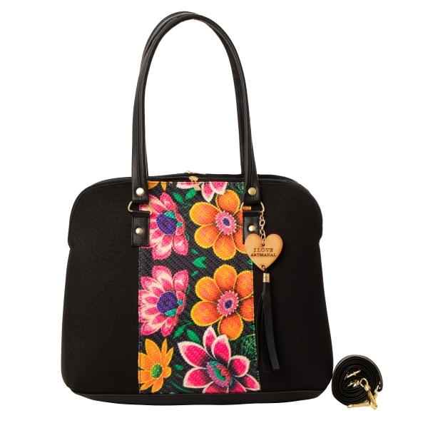 Bolso Yute De Mujer FANA Ember Color Negro Juvenil Es Para Ti, M3939!!