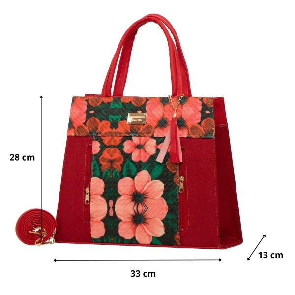 Bolso Yute Para Dama FANA Emiliana Color Rojo Preciosa Llévatela, M3979!!