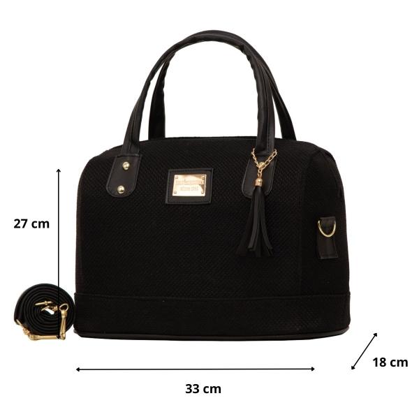 Bolsa Yute Para Dama FANA Jordin Color Negro Con Asas Regálala, M4030!!