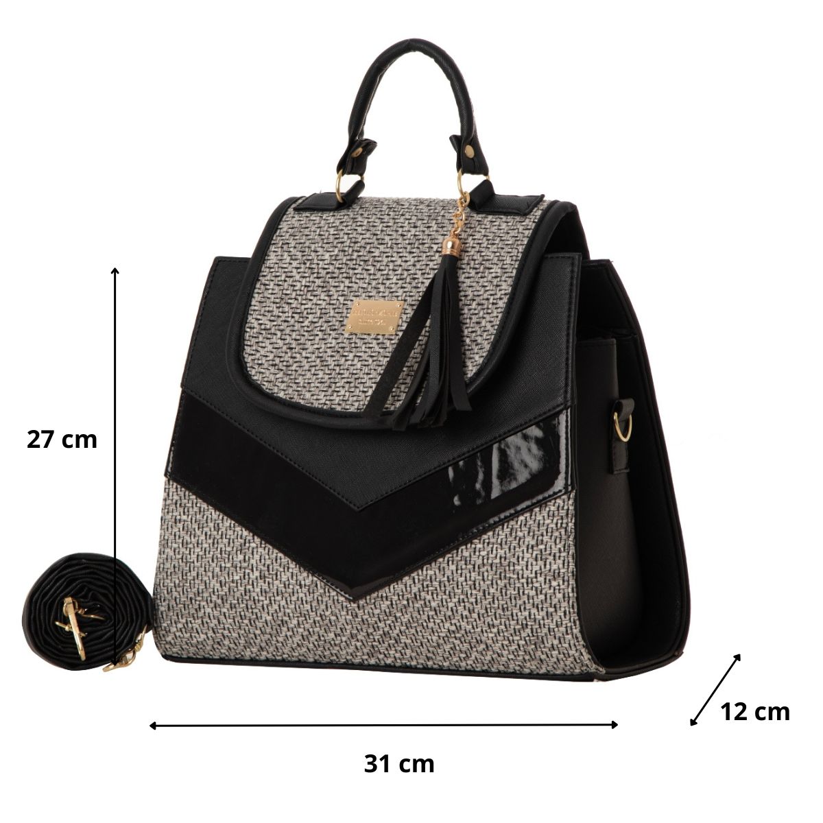 Bolso Yute De Mujer FANA Haven Color Negro Reforzada Es Para Ti, M4001!!