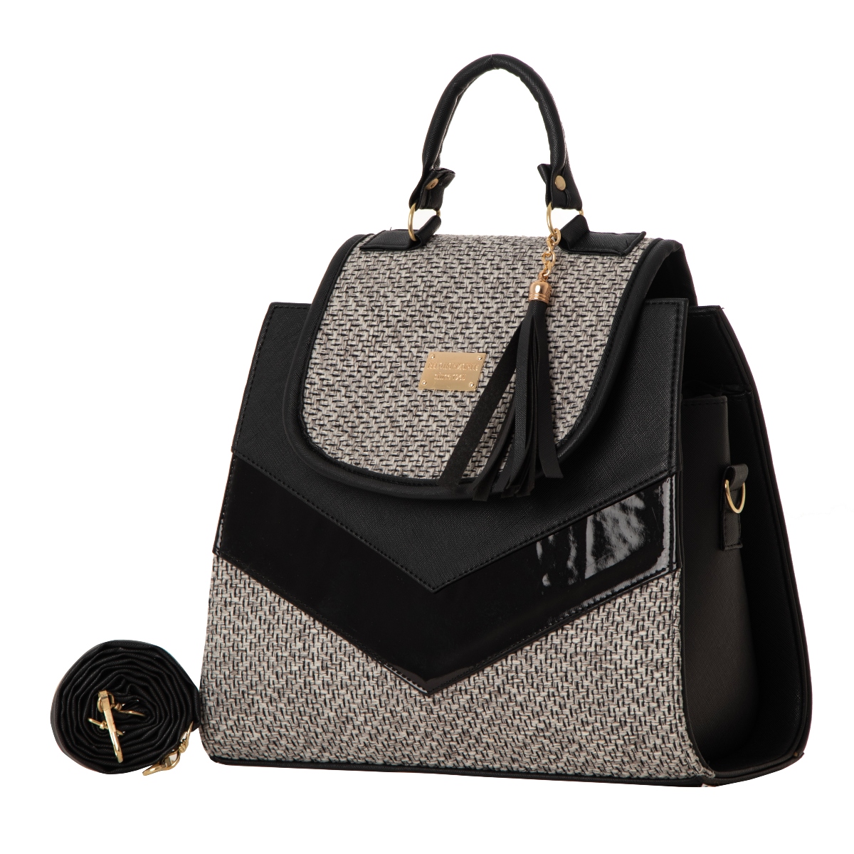 Bolso Yute De Mujer FANA Haven Color Negro Reforzada Es Para Ti, M4001!!