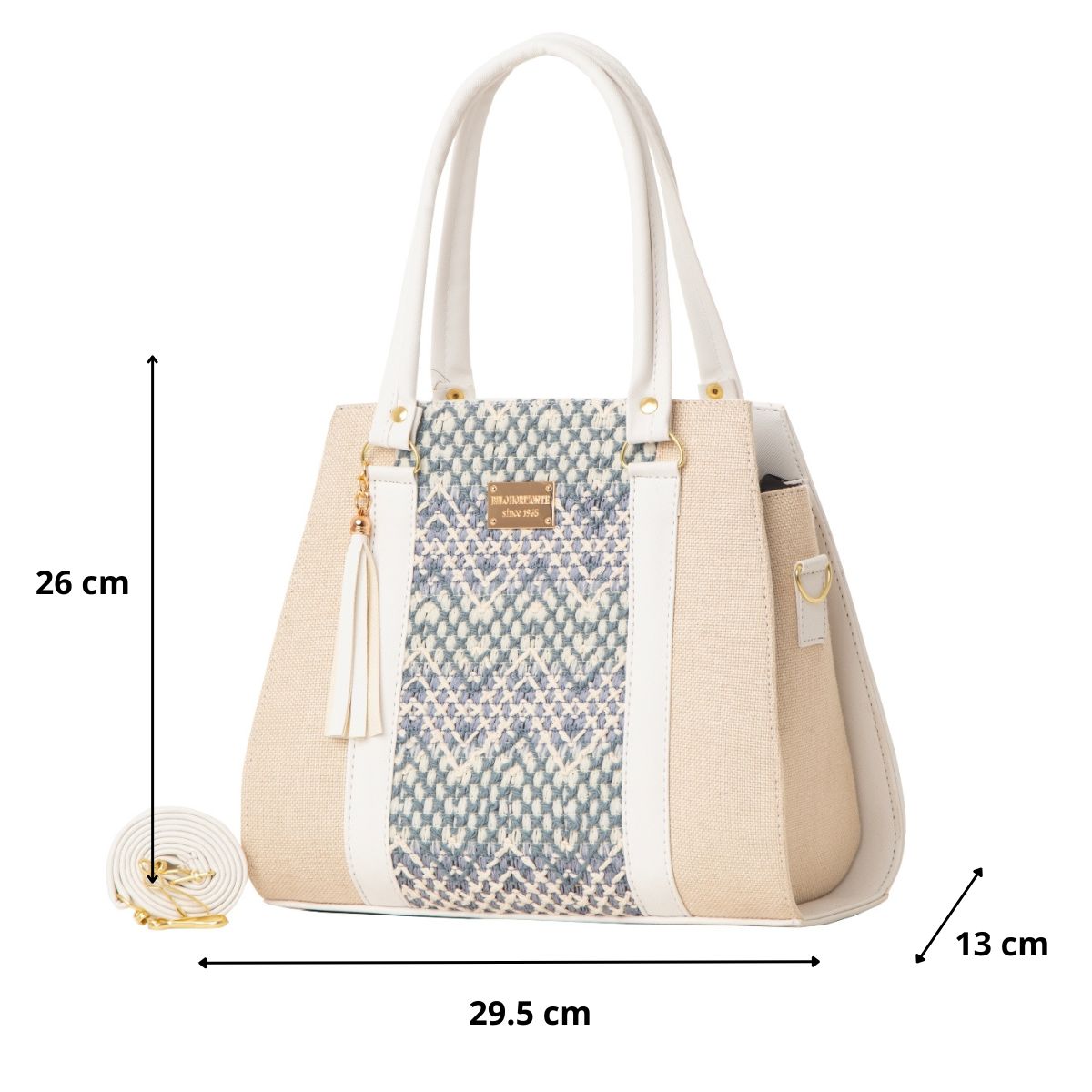 Bolso Yute De Mujer FANA Fauna Color Blanco Elegante La Quiero, M3989!!