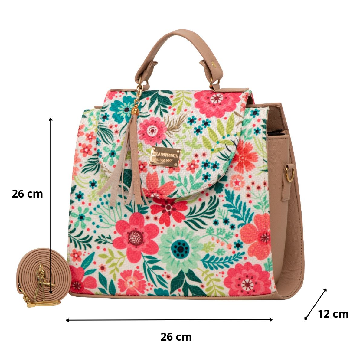 Bolso Yute De Mujer FANA Emilia Color Maquillaje Original Es Tuya, M3971!!