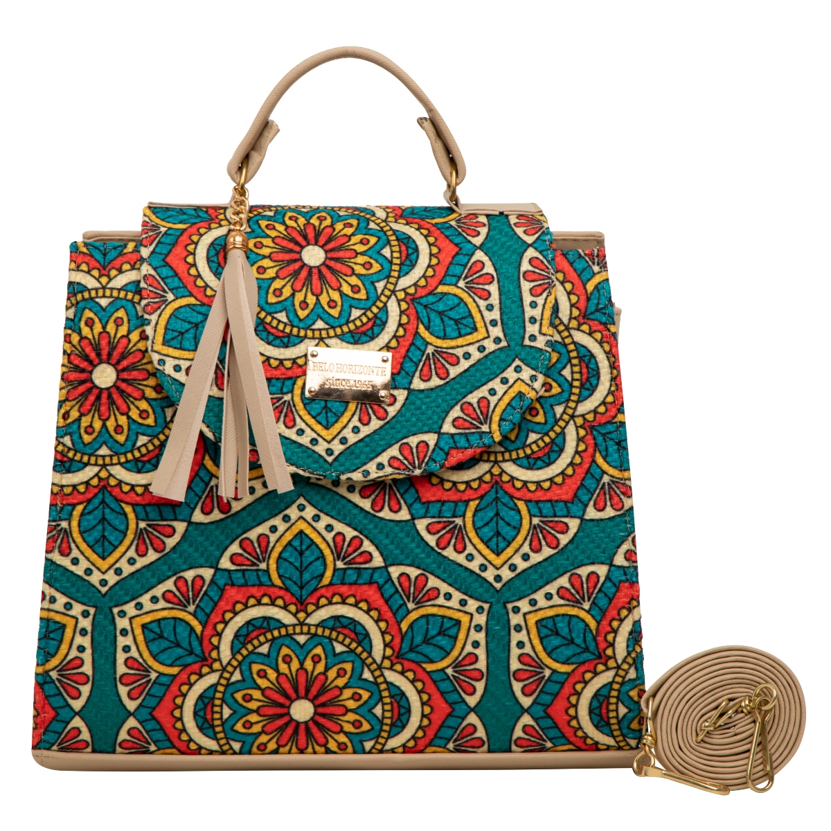 Bolso Yute Para Dama FANA Emilia Color Beige Especial Oportunidad, M3973!!