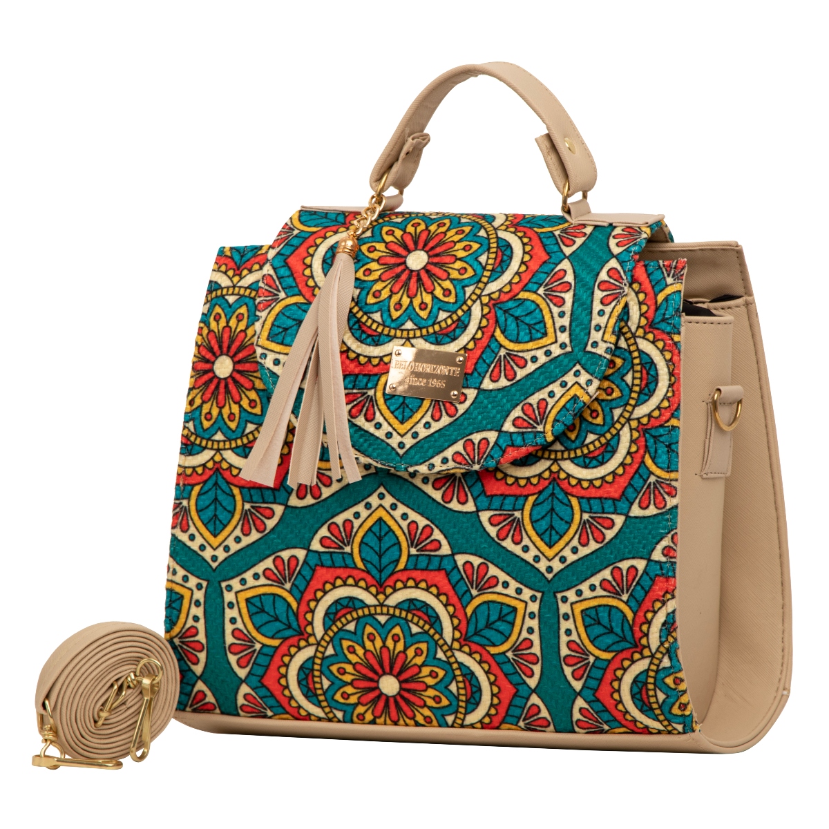 Bolso Yute Para Dama FANA Emilia Color Beige Especial Oportunidad, M3973!!