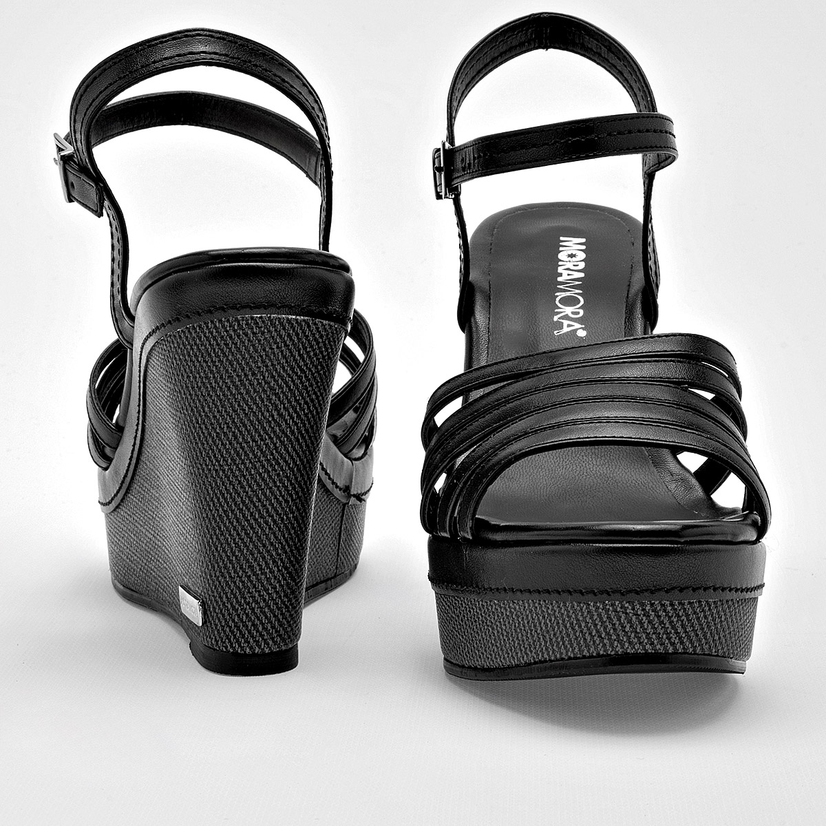 SANDALIA PLATAFORMA 11 CM MORAMORA PARA MUJER COLOR NEGRO JOSEFINA