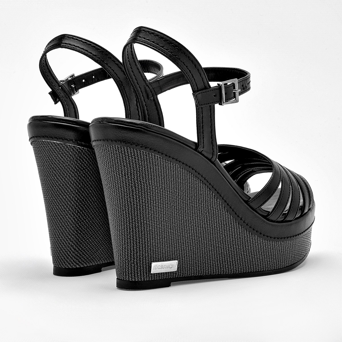 SANDALIA PLATAFORMA 11 CM MORAMORA PARA MUJER COLOR NEGRO JOSEFINA
