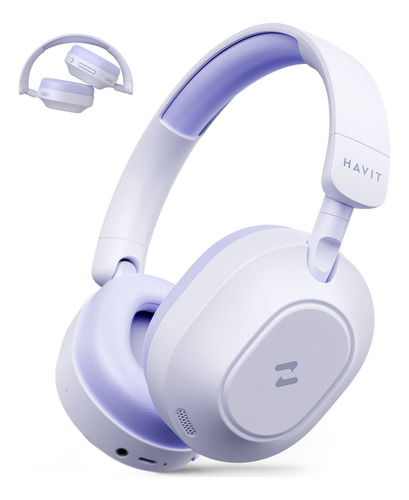 Havit LIFE NC01H Audífonos Inalámbrico Over Ear Cancelacion Ruido Gamer Diadema V5.4 Color Violeta