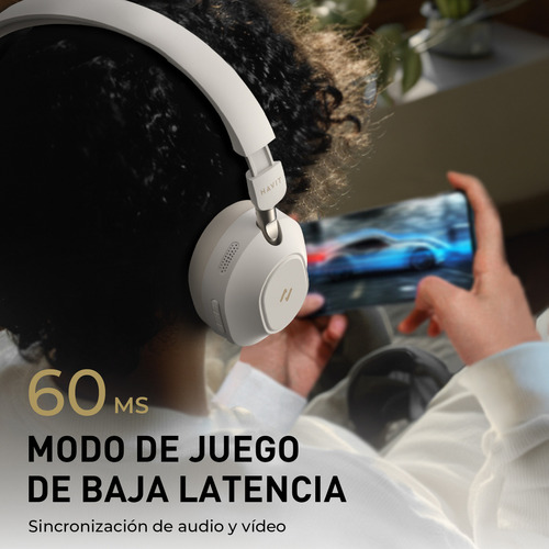 Audífonos Inalámbrico Cancelacion Ruido Gamer Diadema Bluetooth 5.4 Color Beige Havit LIFE NC01H