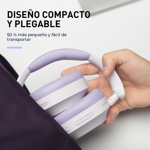 Havit LIFE NC01H Audífonos Inalámbrico Over Ear Cancelacion Ruido Gamer Diadema V5.4 Color Violeta