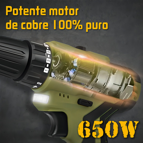 Taladro Atornillador Con Batería Y Brocas 2ah 3/8'' Edoevom EA20-P1 20V