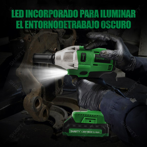 Llave De Impacto Eléctrica Inalámbrico Shawty 20V con 2 Baterías , Juego de Llaves de Impacto, Mandril de 1/4''，2400rpm，Pistola de Impacto con 320Nm Motor