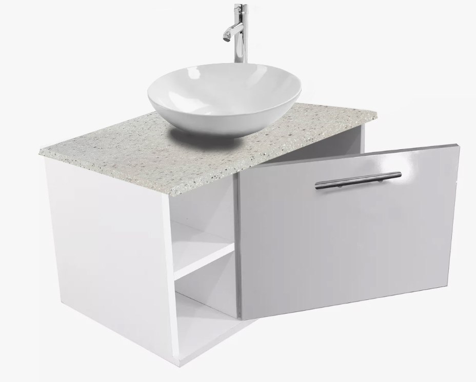 Gabinete Baño Pared  Tipo Granito Organizador MDF Moderno